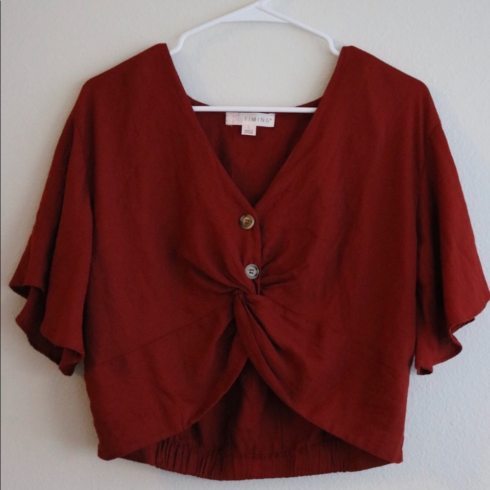 Burgundy Crop Top